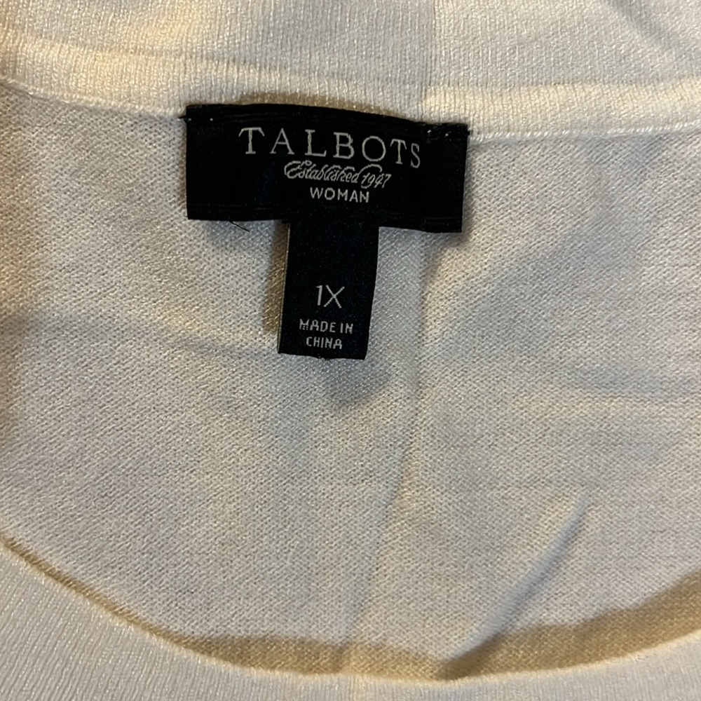 Talbots Women Cream Sweater Size 1X - Picture 3 of 7